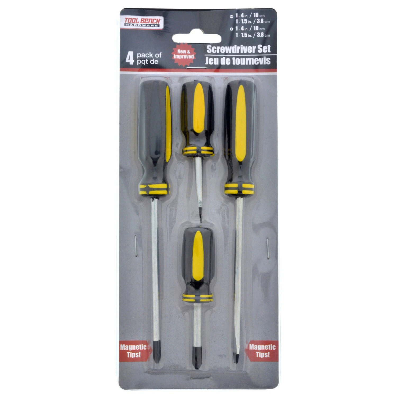 Tool Bench Hardware Magnetic Screwdriver Sets, 4-ct. Packs