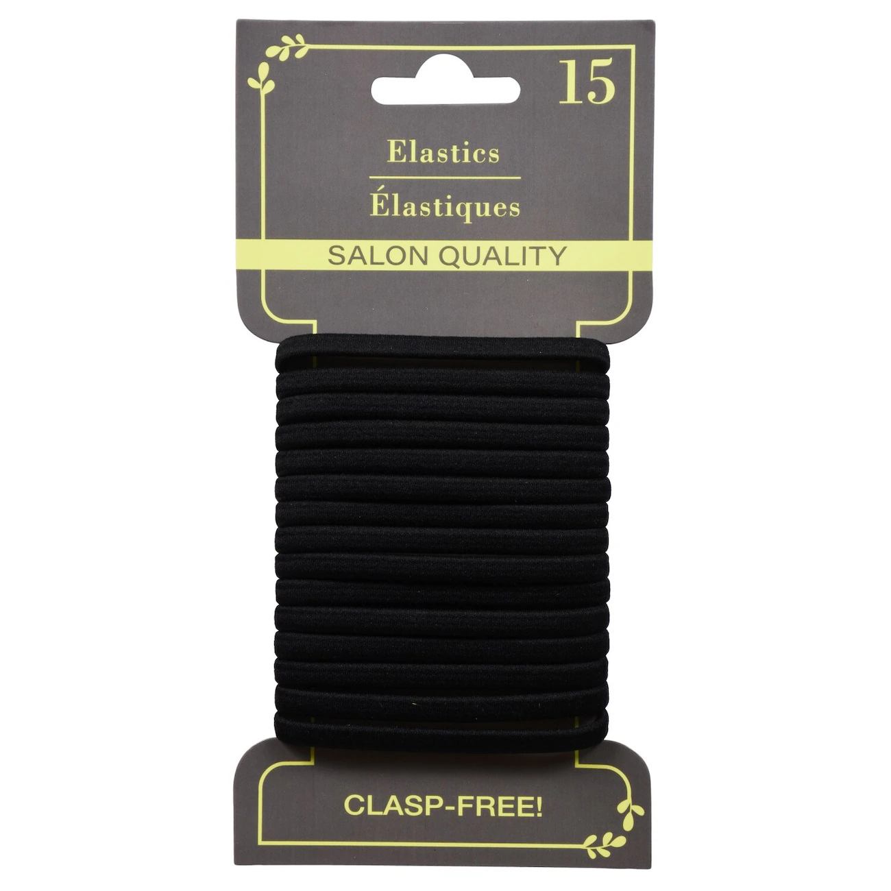 Clasp-Free Black Hair Elastics