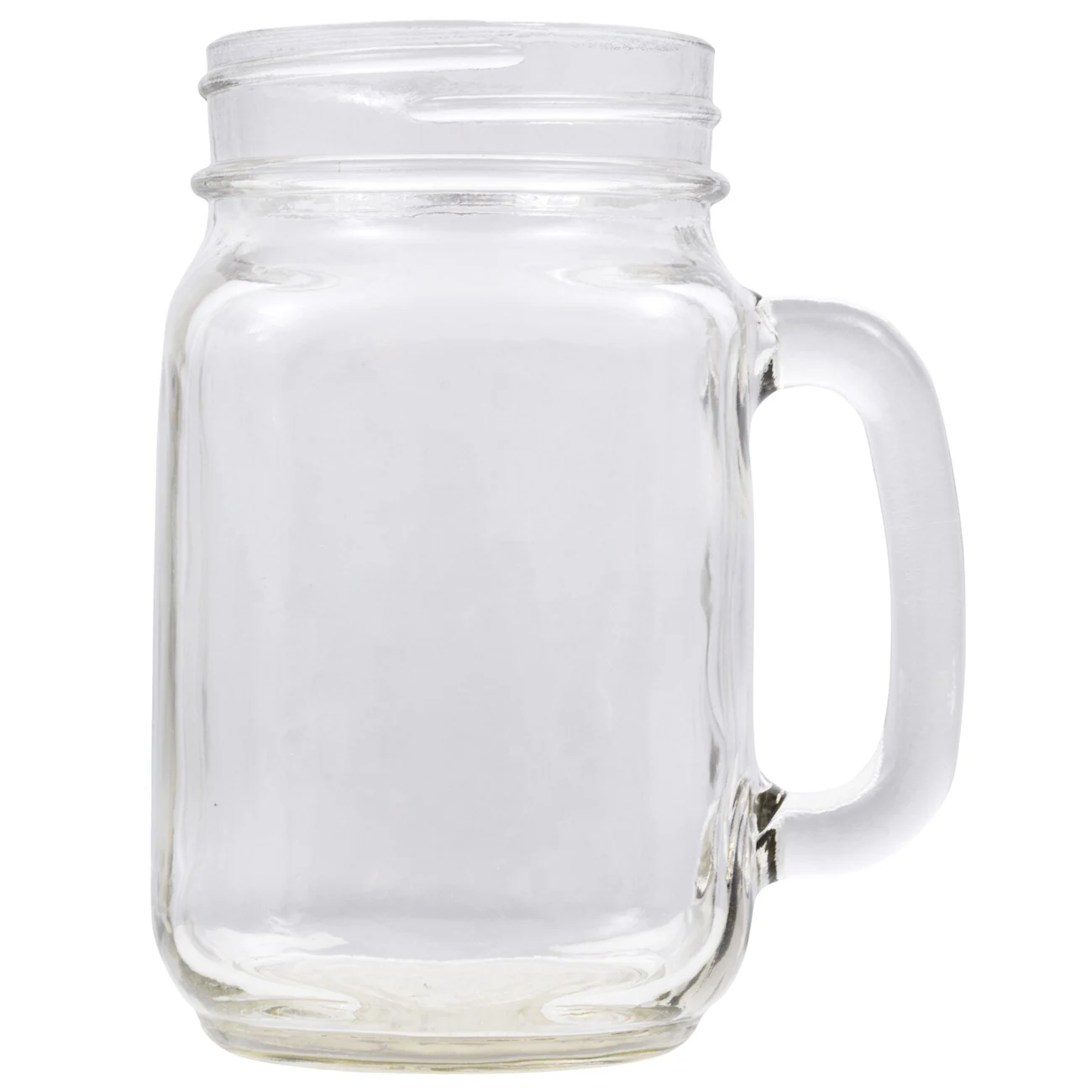 Glass Pint Jar Country Style Mugs, 16 oz