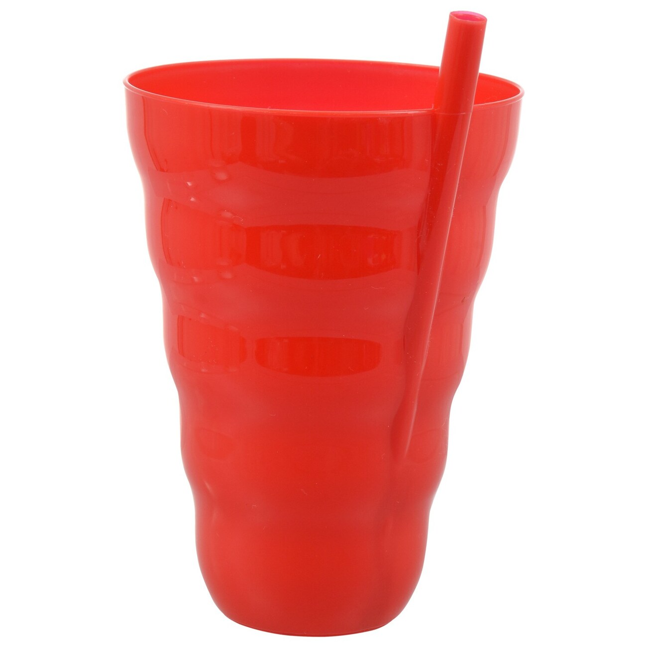 Colorful Plastic Tumblers with Built-In Straws