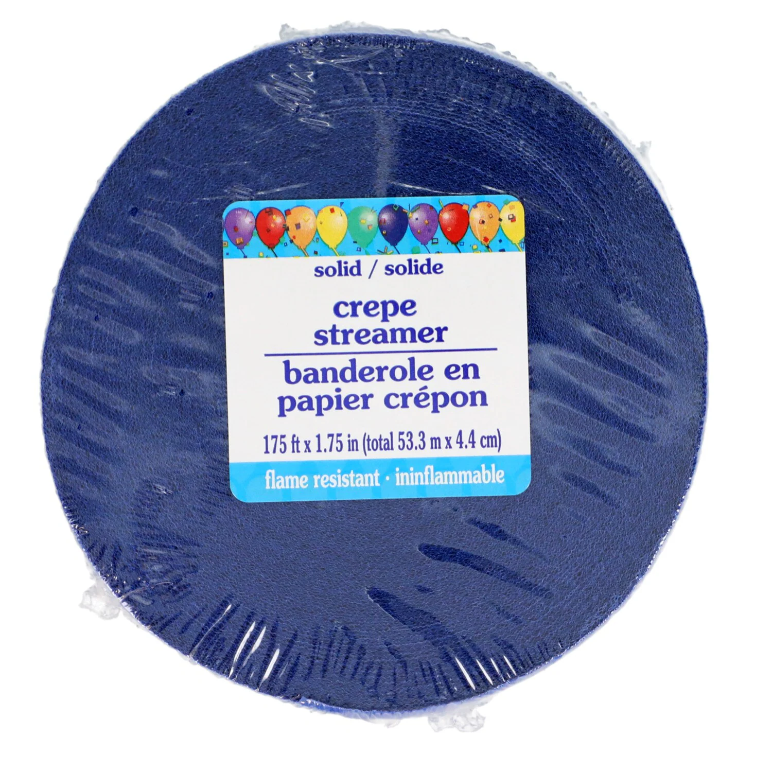 Blue Crepe Paper Streamer, 175-ft. x 1.75-in