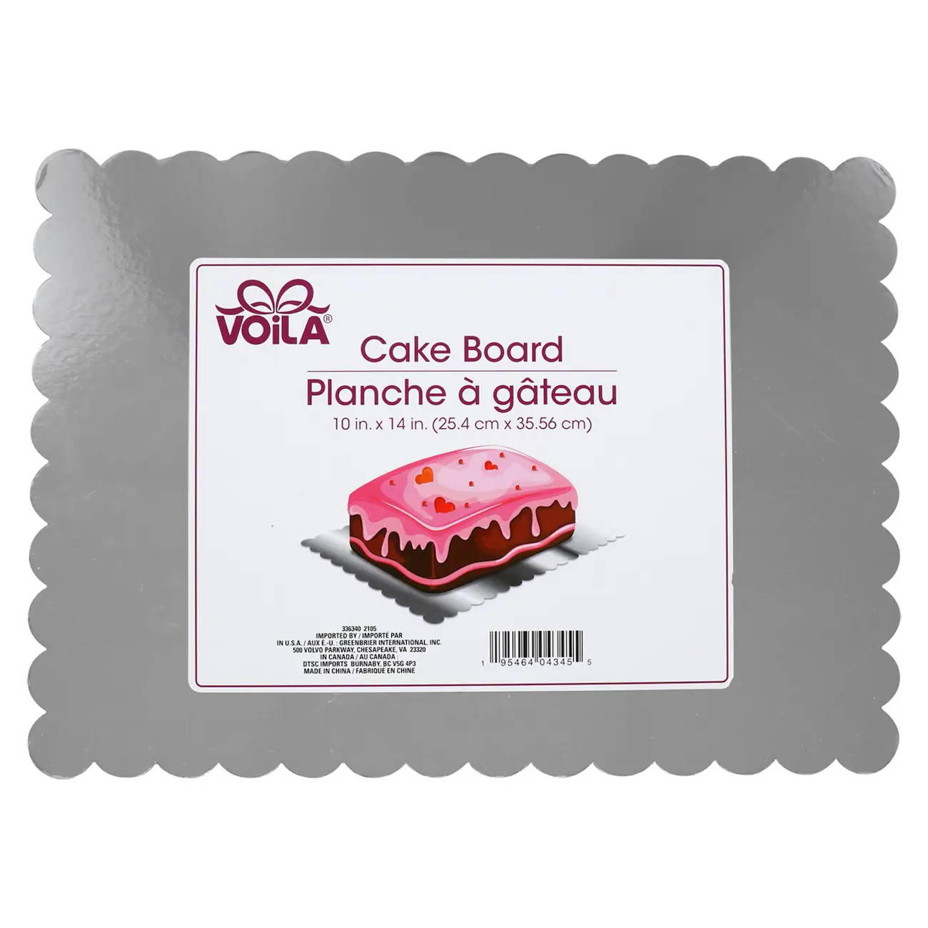 Voila Rectangular Cake Boards, 10x14 in