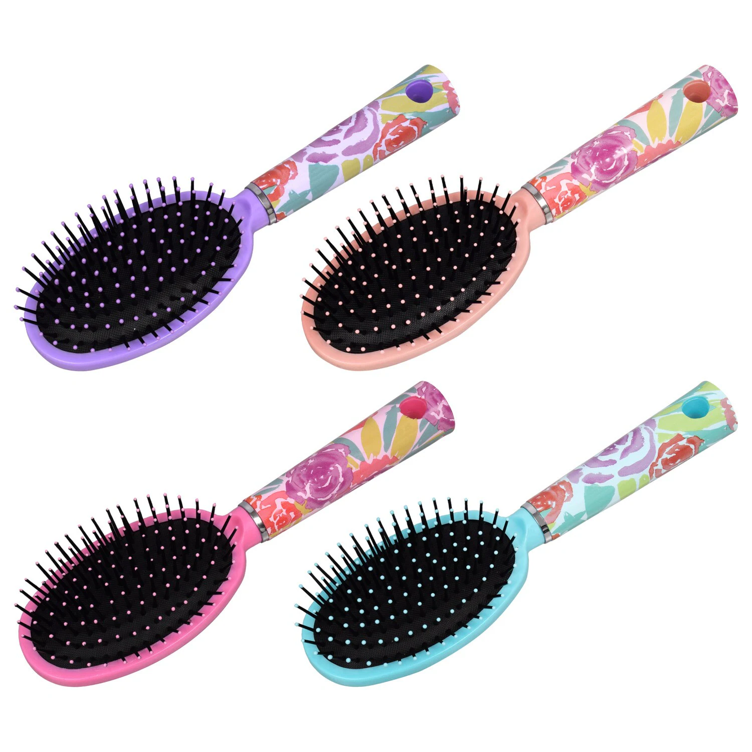 Cushioned Paddle Brushes with Decorative Handles