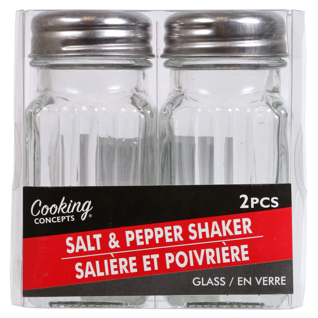 Cooking Concepts Clear Glass Salt and Pepper Shakers, 2-ct. Sets