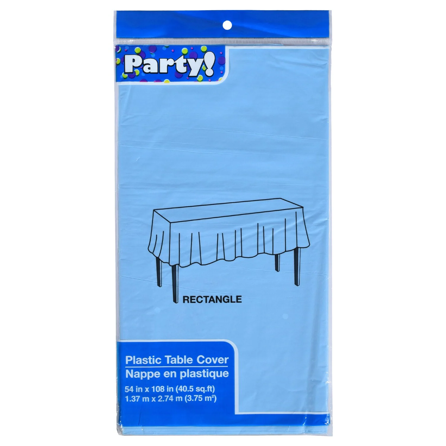 Light Blue Plastic Table Covers, 54x108