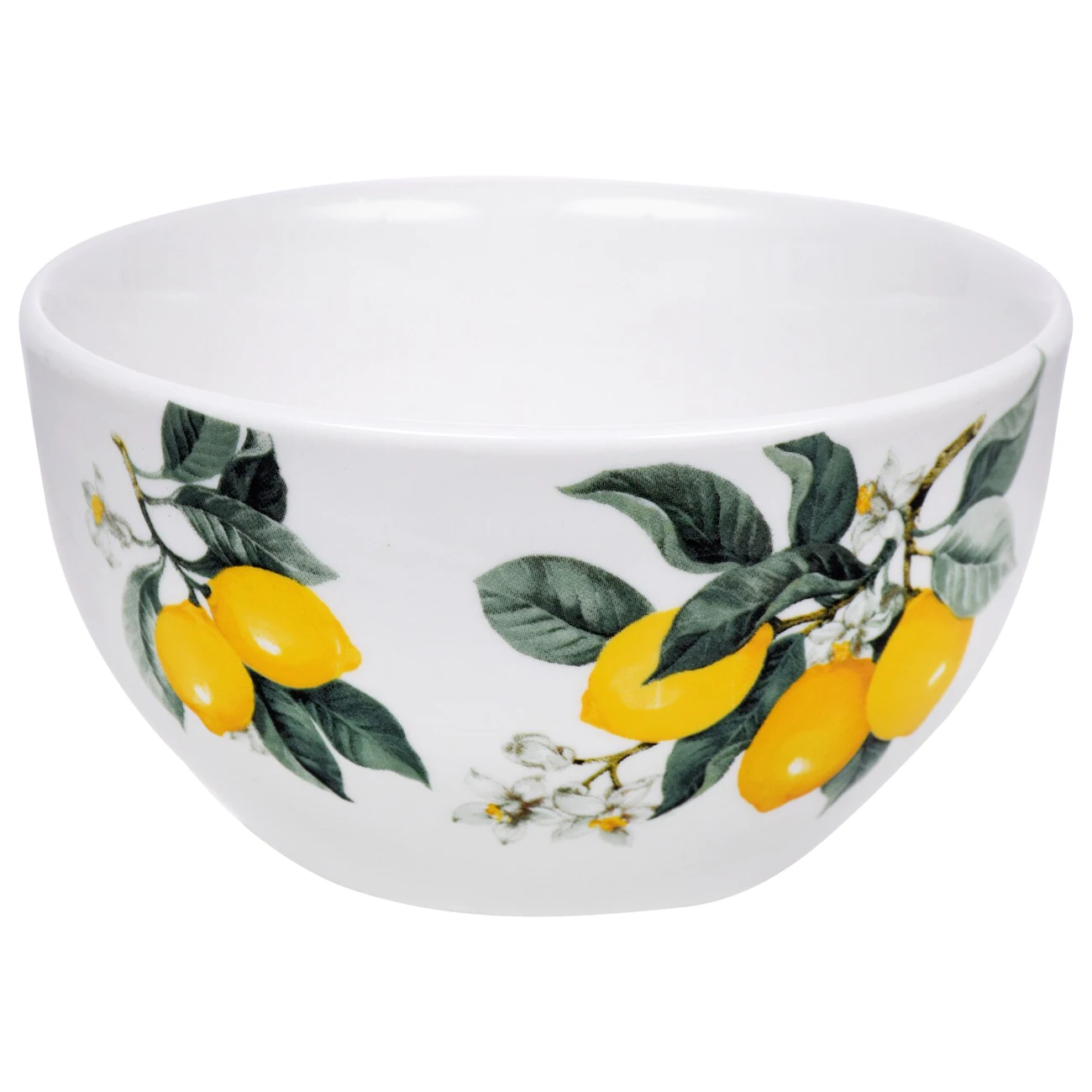 Royal Norfolk Lemon-Printed Stoneware Bowls, 5.5 in.