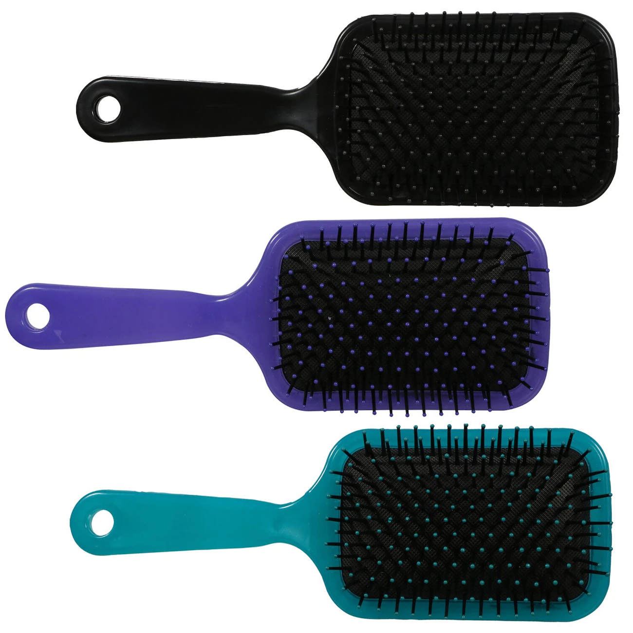 Cushioned Plastic Paddle Brushes, 9.25x3.5 in