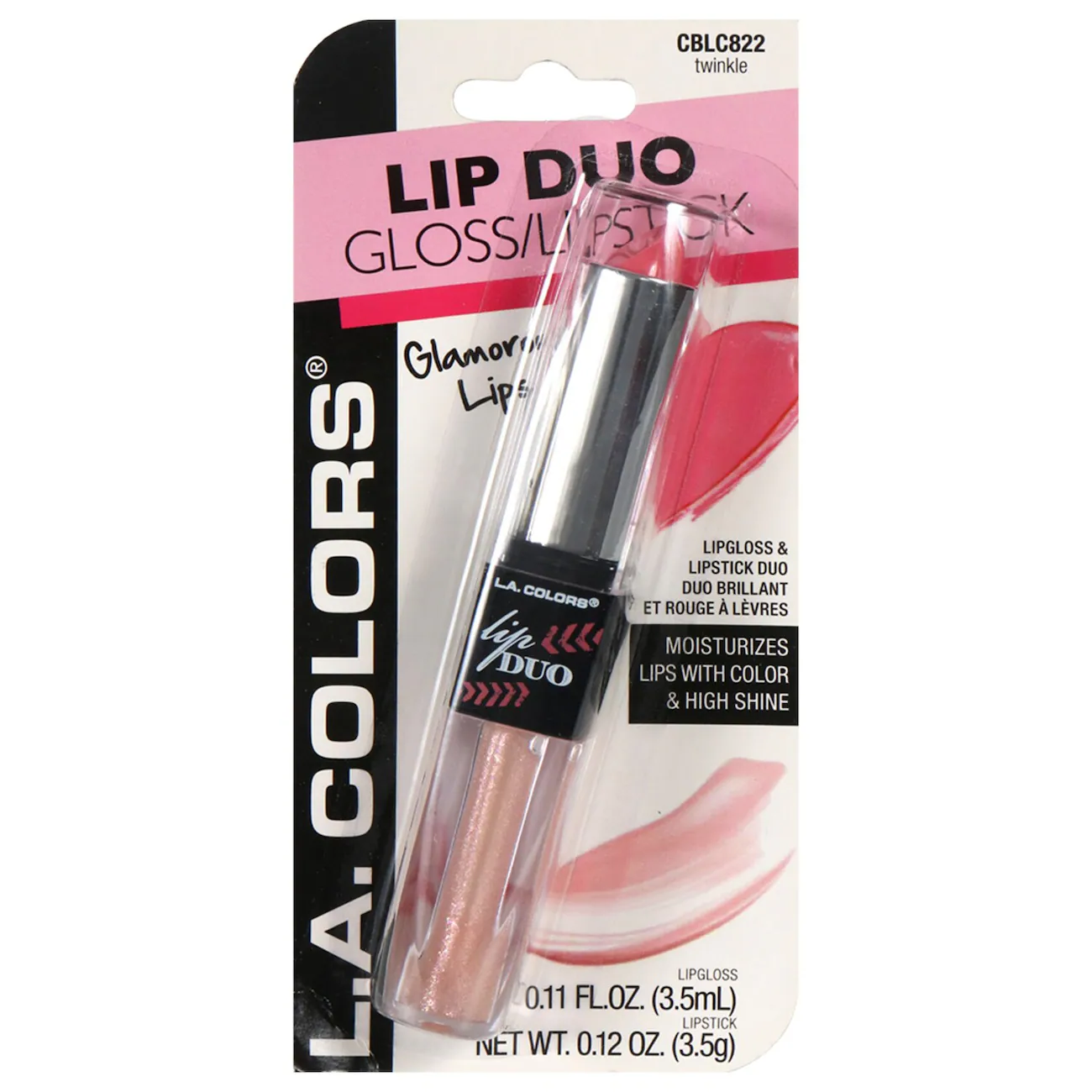 L.A. Colors Lip Gloss & Lipstick Duos, 0.12 oz. Tubes