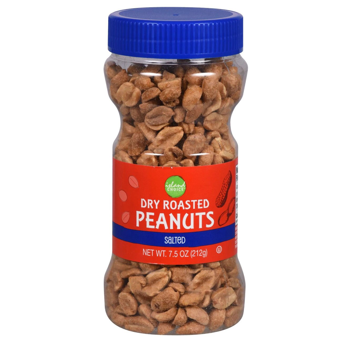 Island Choice Dry-Roasted Peanuts, 7.5 oz. Jars