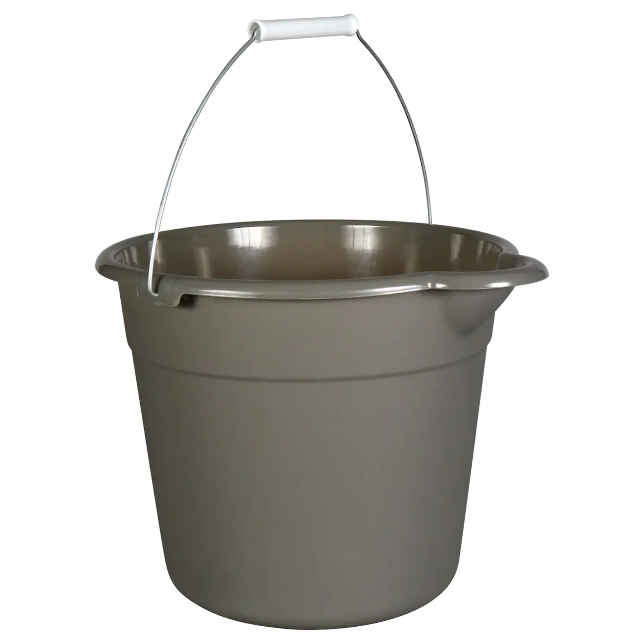 Gray Plastic Buckets with Handles, 9-qt