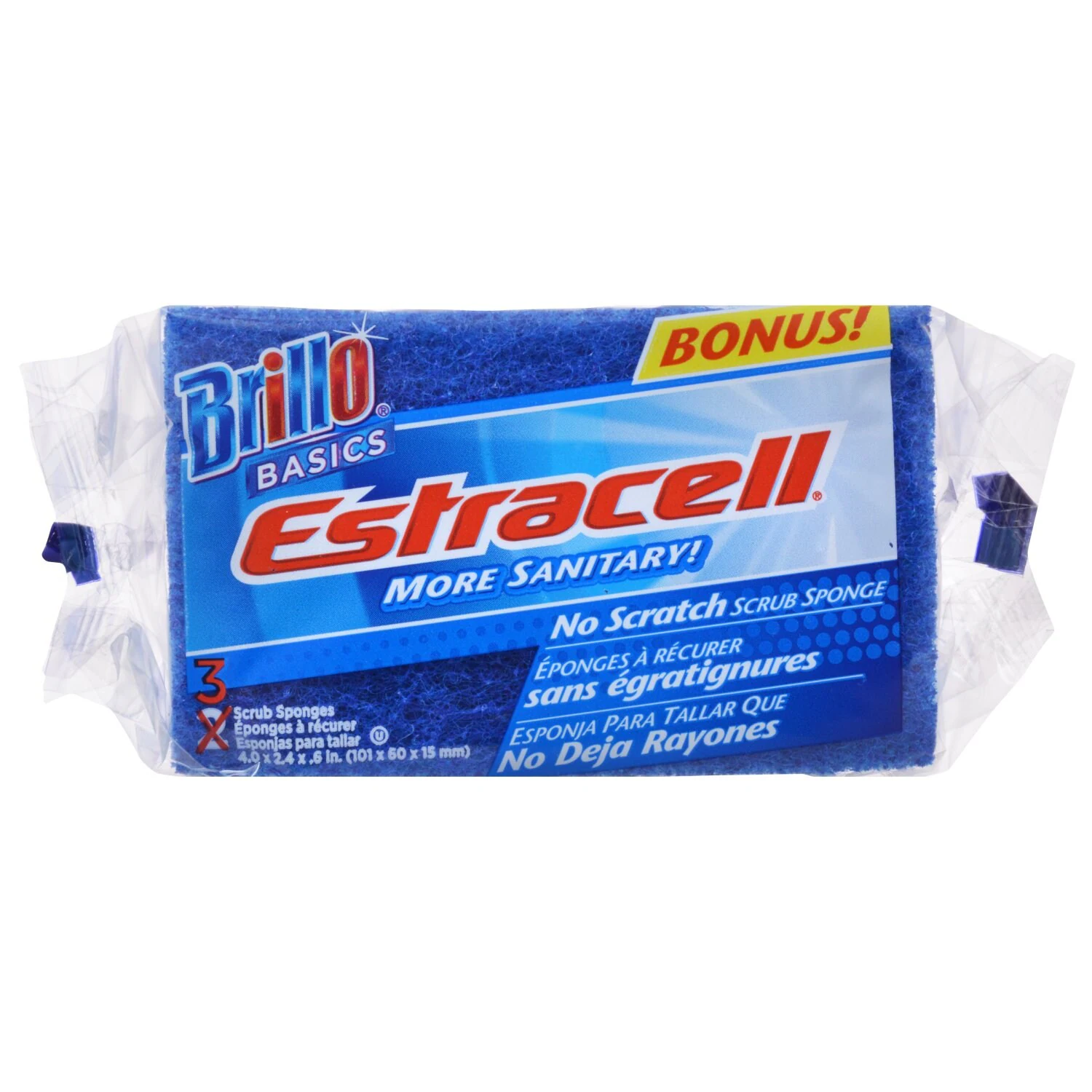 Brillo Basics No-Scratch Estracell Scrub Sponges,