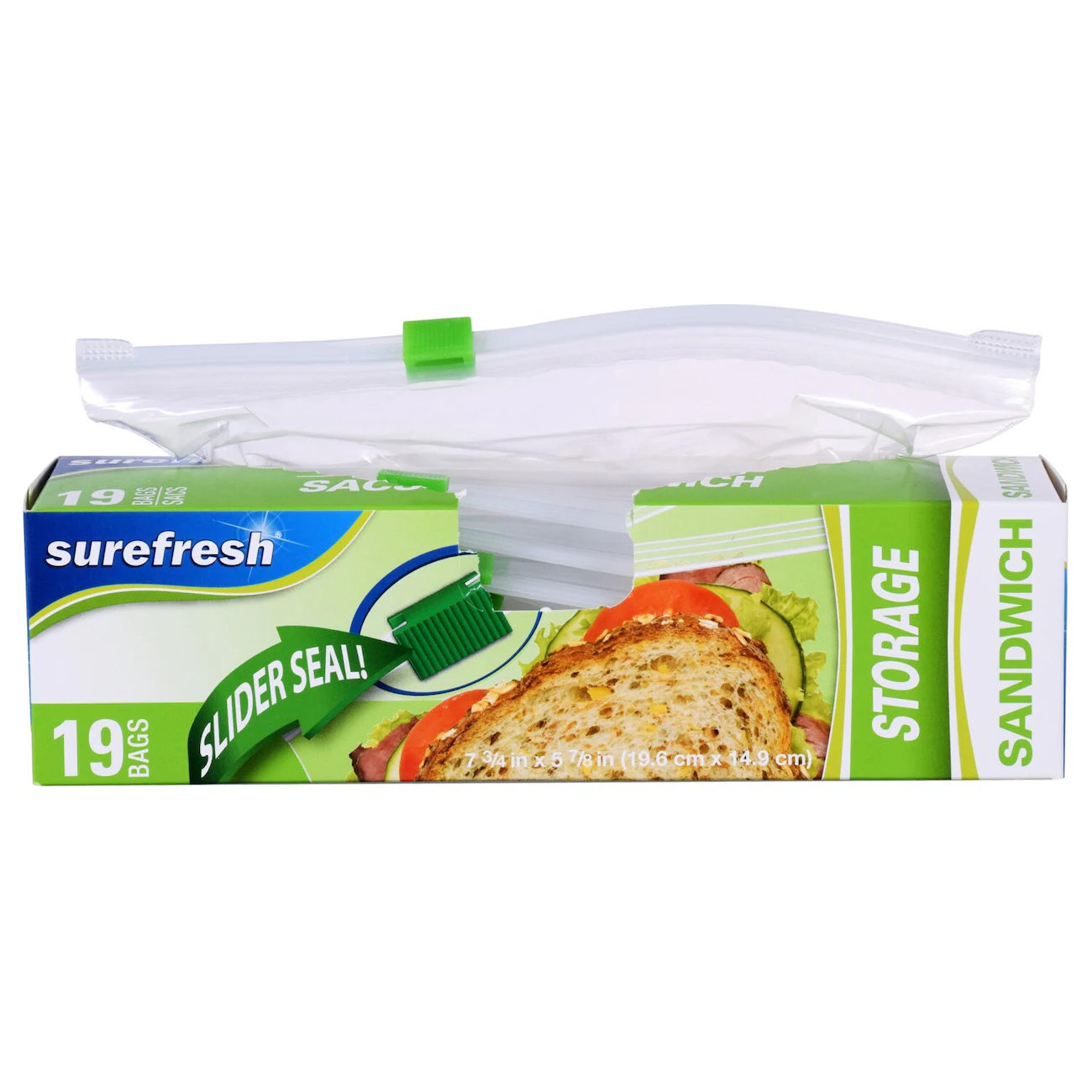 Sure Fresh Slider Zipper Seal Sandwich Bags, 19-ct