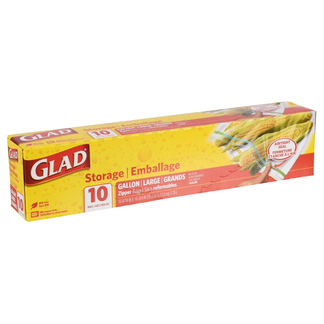 Glad Zipper Seal 1-Gallon Storage Bags