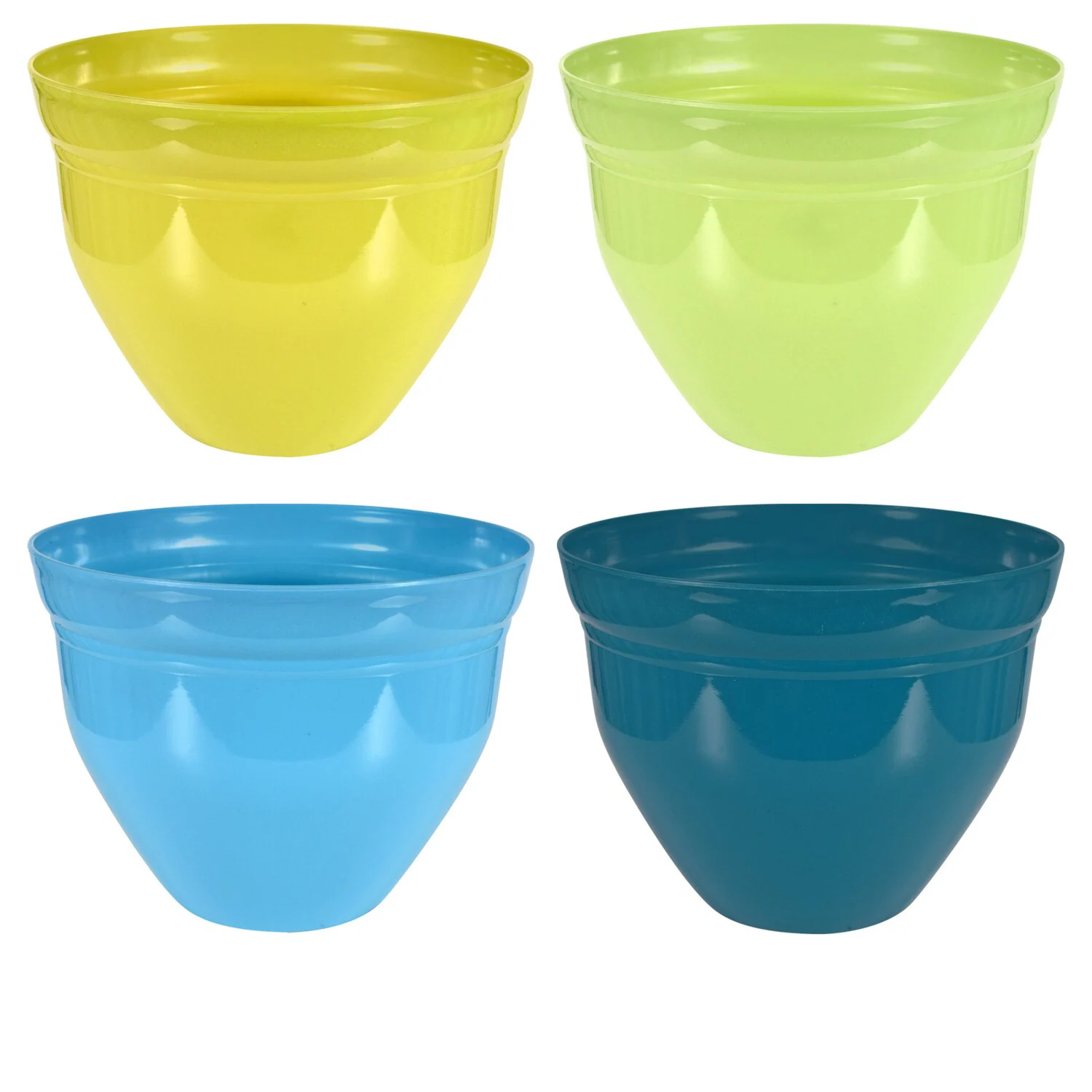 Large Shiny Round Plastic Planters