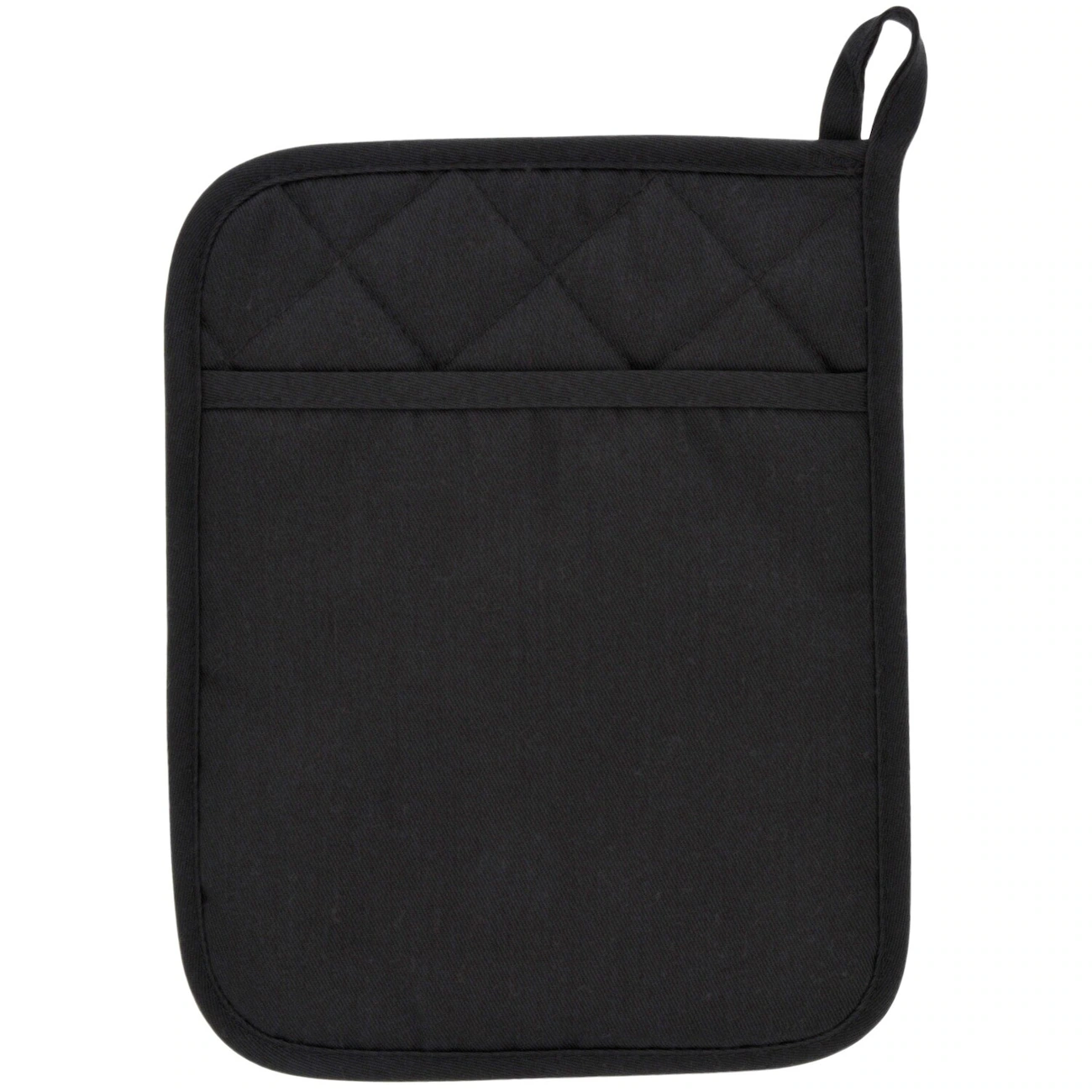 Black Polyester/Rubber Pot Holders, 9x7 in