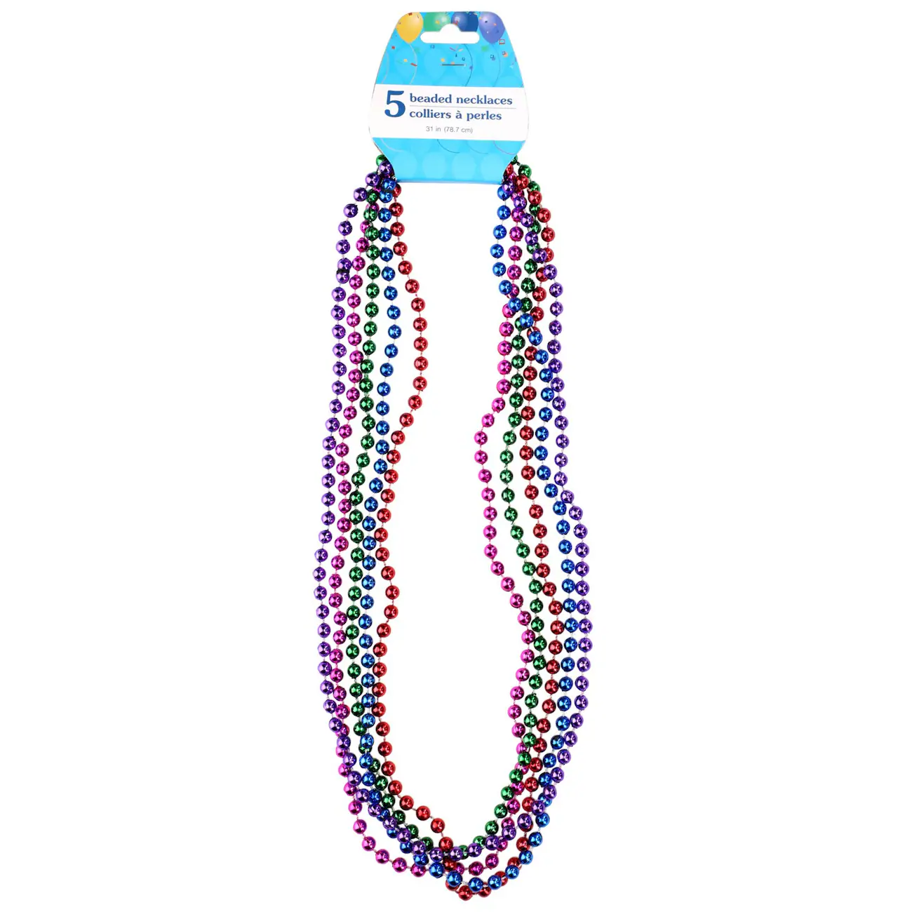 Colorful Metallic Beaded Party Necklaces, 8-ct. Packs