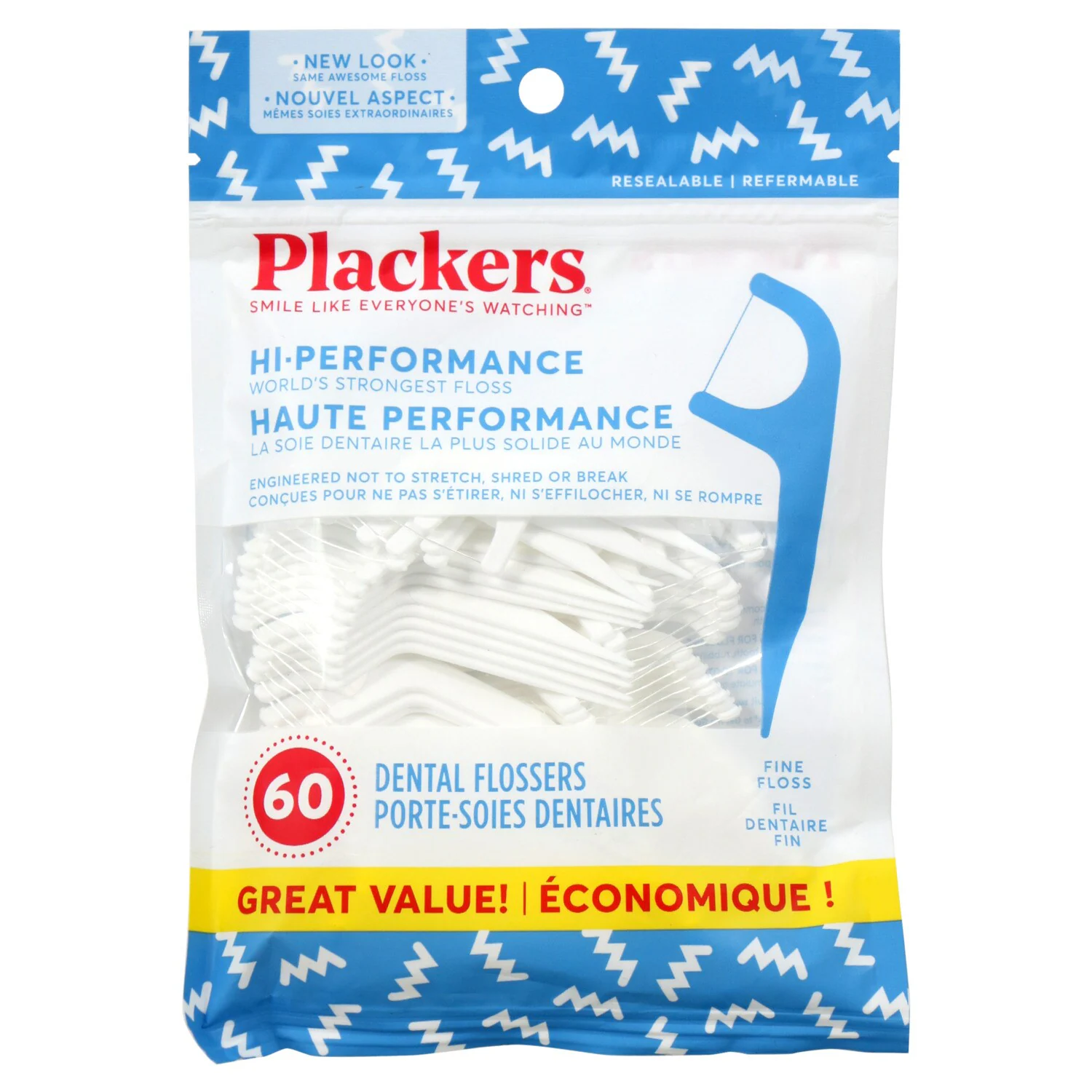 Plackers Fine Dental Flossers, 60-ct. Bags