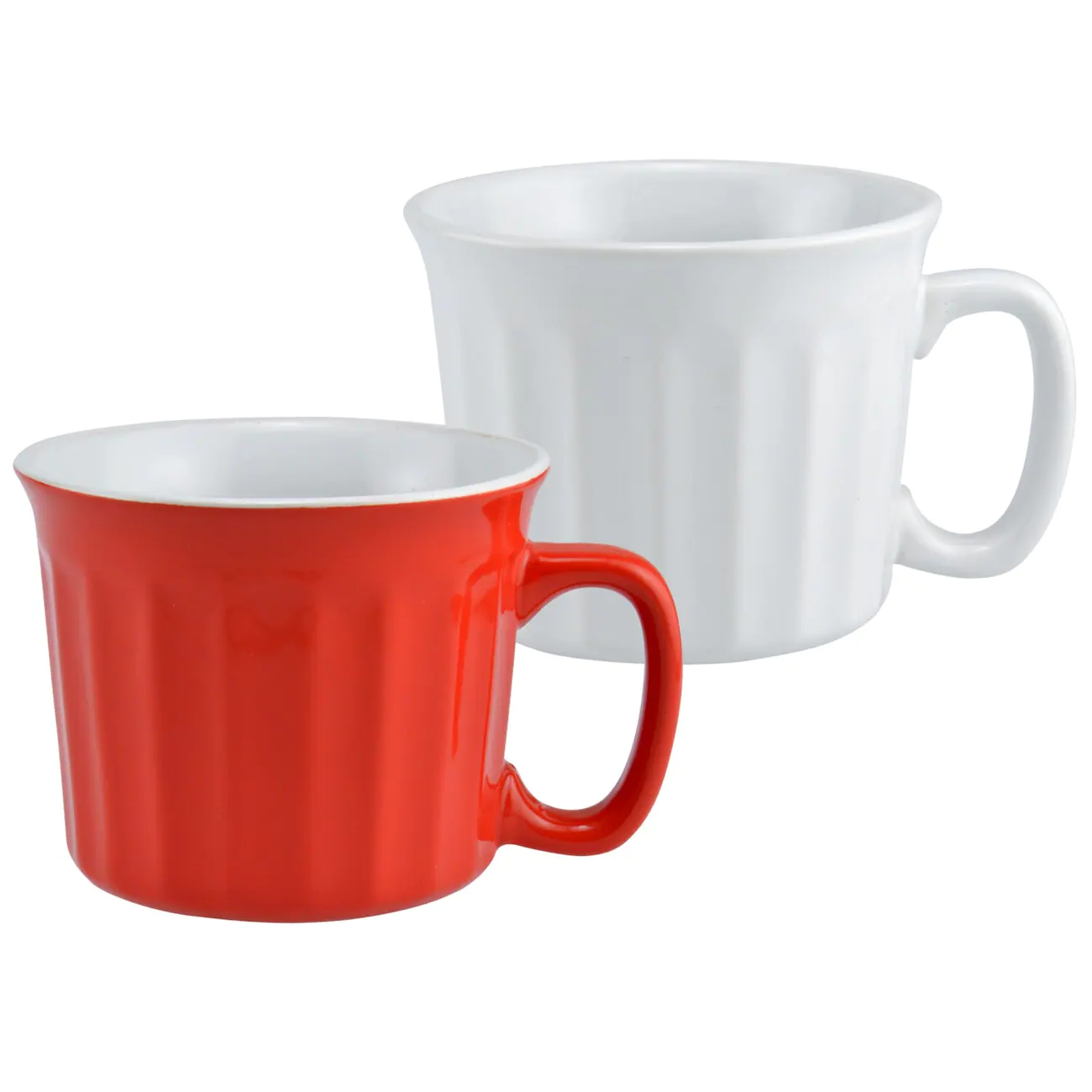 White Jumbo Flared Ceramic Mugs, 20-oz