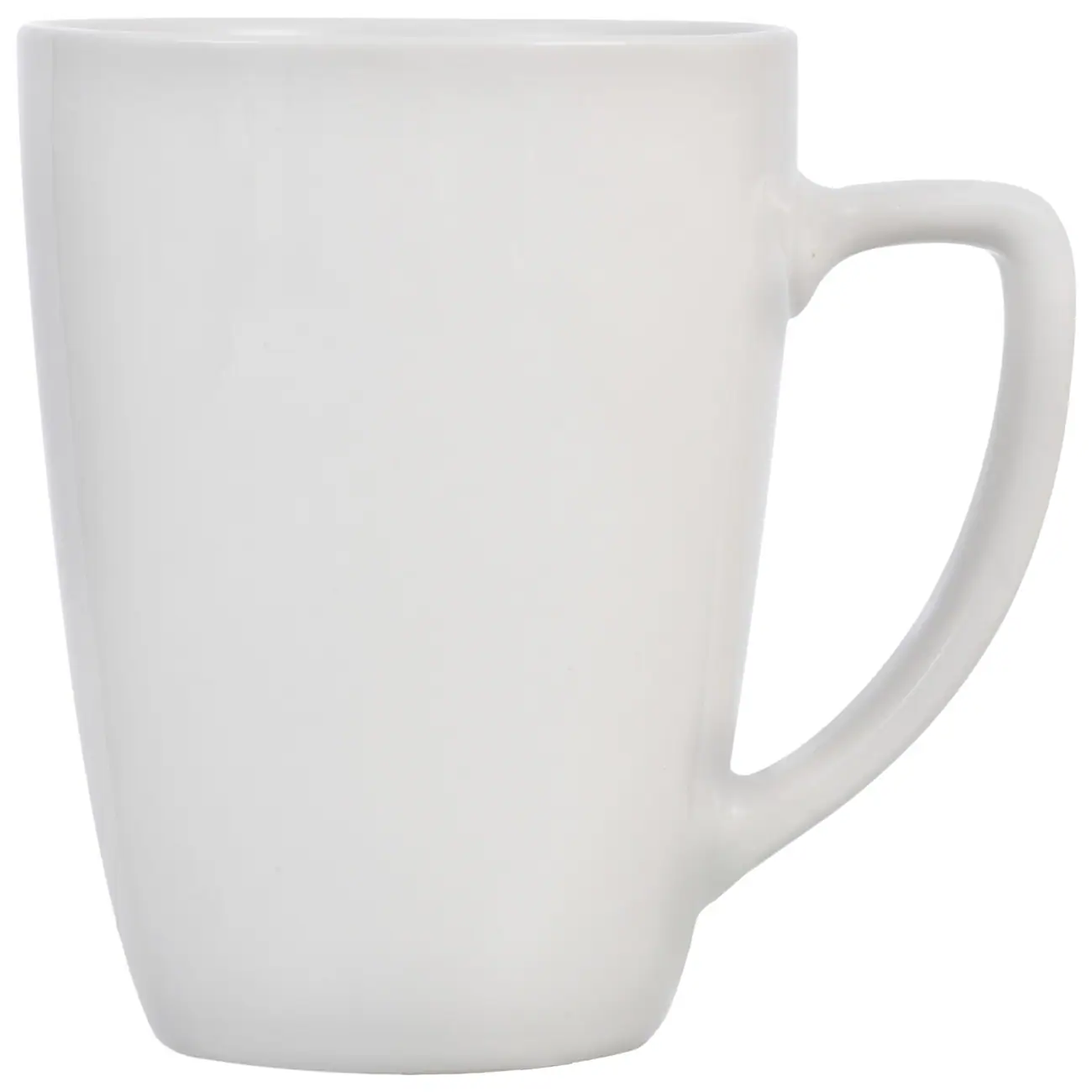 Contemporary White Square Stoneware Mugs, 12-oz