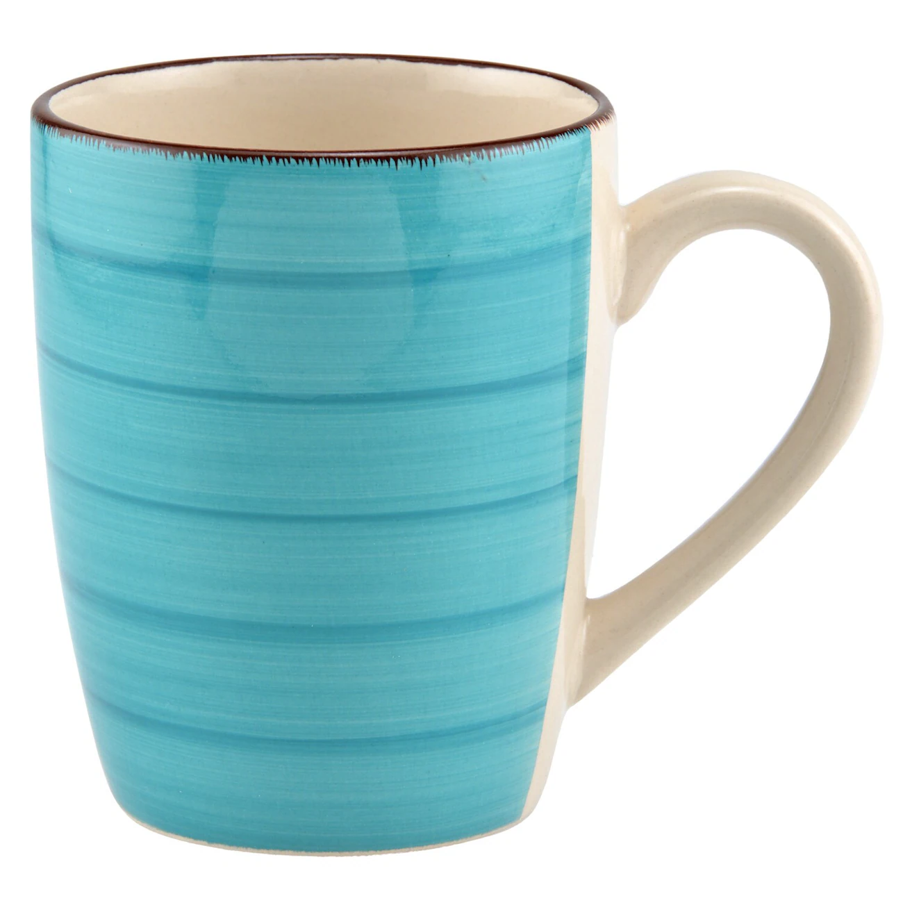 Turquoise Swirl Stoneware Mugs, 12 oz